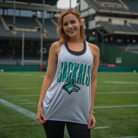 Jackals Tall Racerback Tank (Heather White)